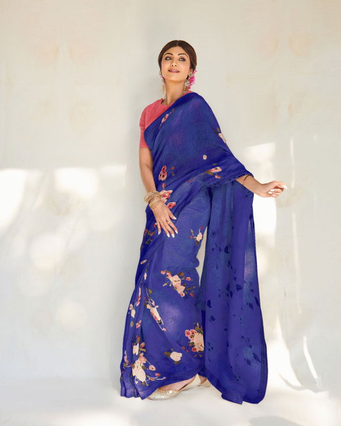 MG 256 Linen Printed Daily Wear Sarees Catalog